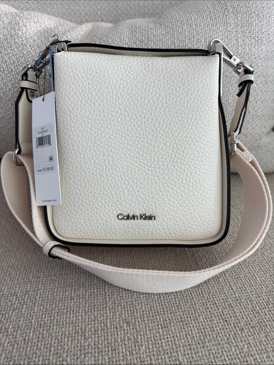 Calvin Klein Handbags - BNNW Calvin Klein Fay White Pebbled Crossbody Bag